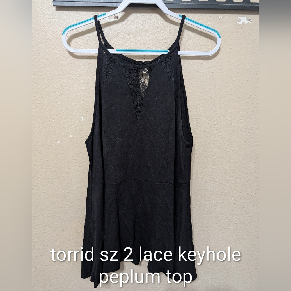 Torrid Black Lace Keyhole Women's Top